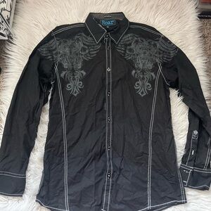 🖤Vintage Men’s Western embroidered button up🖤